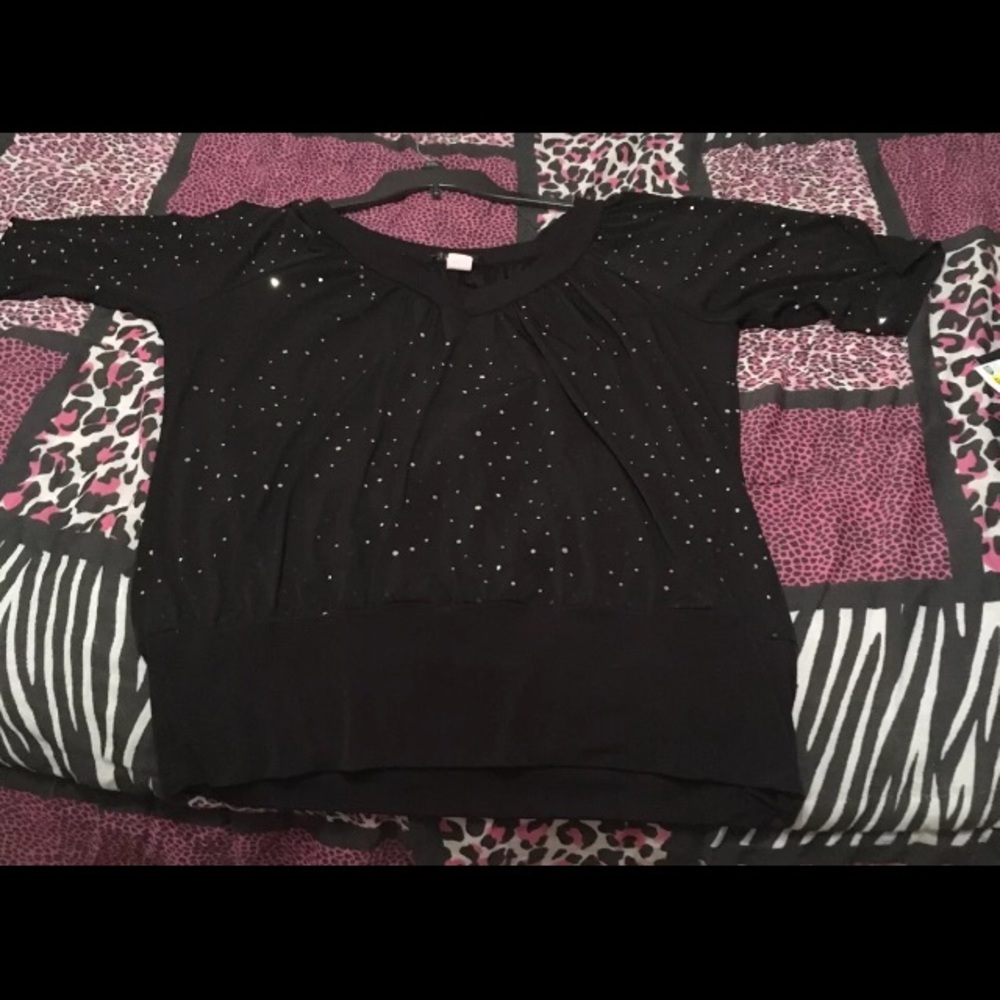 Black sequin top